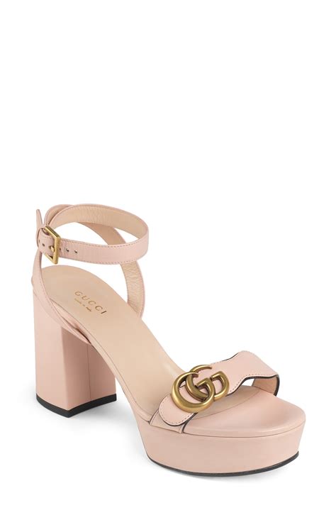 gucci pink marmont sandals|gucci marmont flat leather sandals.